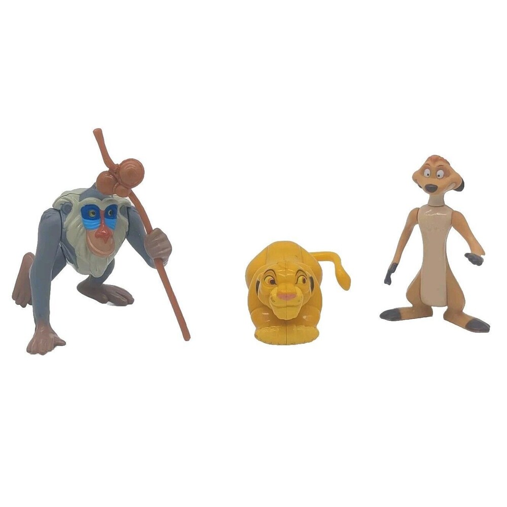 Vintage 1994 Lion King Action Figures Burger King Disney Toys Rafiki Simba Timon